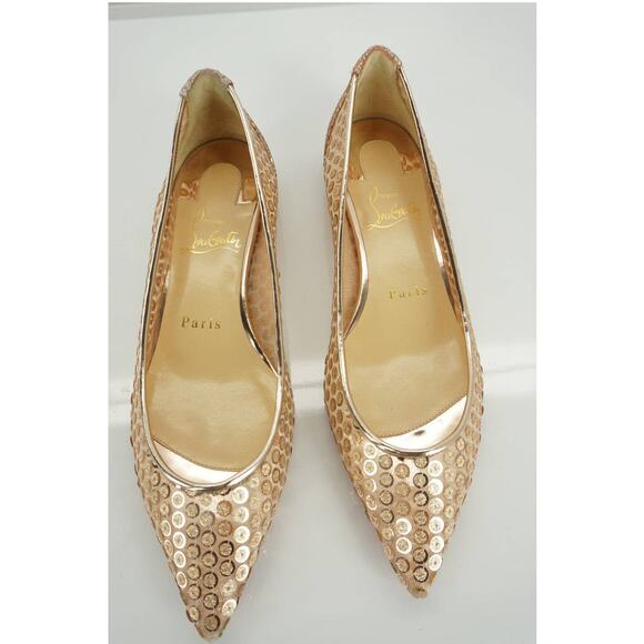 Christian Louboutin Cabaret Sequin Pointy Toe Flat Pump Glitter